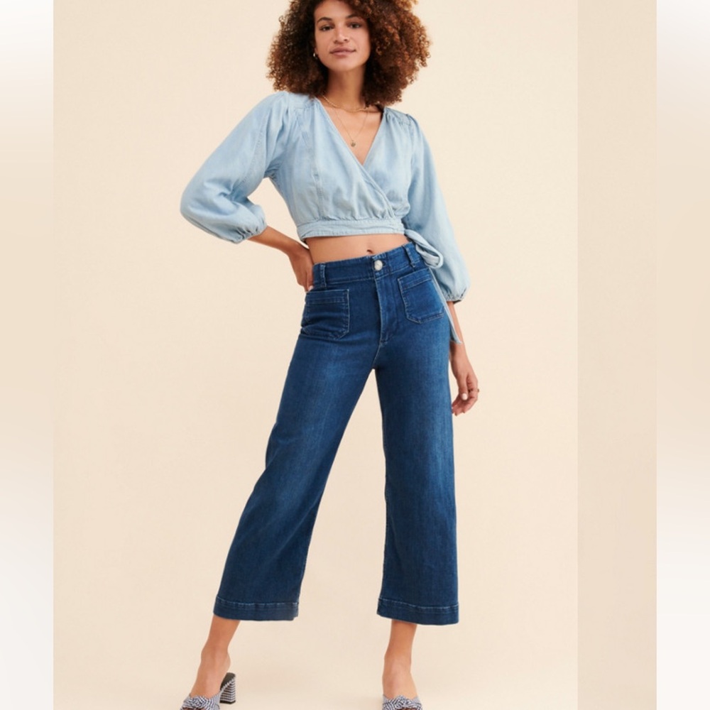Pilcro The Skipper Wide Leg Crop Stretch Jeans 29P petite